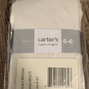 Carter's White and pink Tights 4-6
